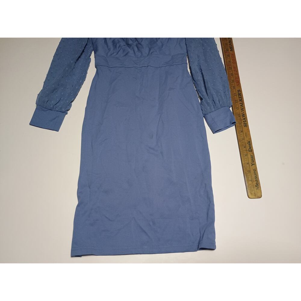 Grace Karen Women's Blue V-Neck Long Sleeve Dress NWT - Picture 2 of 7